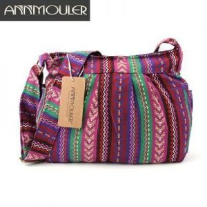 Women Bag Crossbody Handbag Large Capacity Tribal Multi Pocket Cotton Purse Hobo