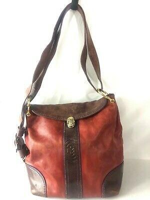Bargain sales Women bags\Wallets Marino Orlandi Red/Brown Purse Leather Bucket Shoulder Bag Made In Italy
