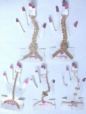 INDIAN FASHION FINGER RING HAND HARNESS CHAIN BRACELET JEWLLERY DESIGNER WEAR
