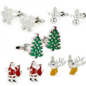 Men's Crystal Cufflinks Jewllery Wedding Gift Great Christmas Santa Claus