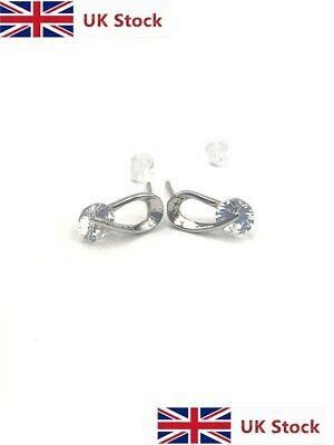 NEW women stylish cute Silver Diamond Twist Earrings party jewllery UK seller