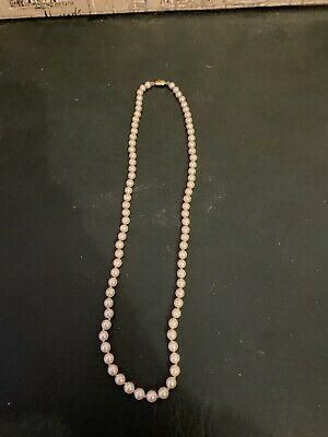Superior Quality Monet Jewllery Signed Necklace Mother Of Pearl Flapper Style