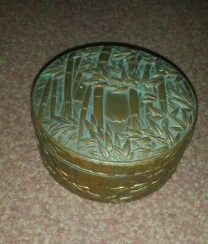 vintage old chinese bronze made jewllery box