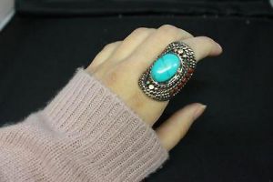 Nepalese Ring with Stone Authentic Ethnic Big Chunky Statement Jewllery
