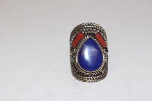 Nepalese Ring with Stone Authentic Ethnic Big Chunky Statement Jewllery