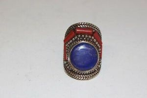 Nepalese Ring with Stone Authentic Ethnic Big Chunky Statement Jewllery