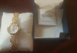 WATCH WOMENS GOLD REALM WRIST LADIES JEWLLERY SET GIRLS TEEN GIFT BOXED