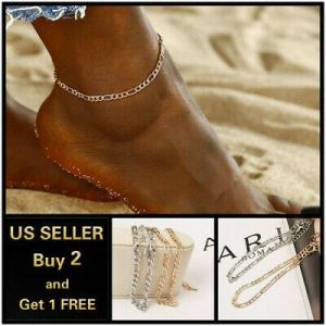 Simple Figaro Chain Bracelet Anklet Gold Silver Anklet Jewllery Foot Beach