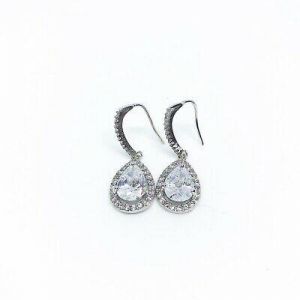 SALE Earrings Drop Crystal Rhinestone Silver Plated Luxury Everyday Jewllery