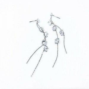 SALE Earrings Drop Crystal Rhinestone Silver Plated Luxury Everyday Jewllery