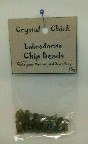 LABRADORITE TUMBLED CHIP BEADS 15g BAG ~ FANTASTIC WAY TO MAKE YOUR OWN JEWLLERY