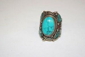 Nepalese Ring with Stone Authentic Ethnic Big Chunky Statement Jewllery
