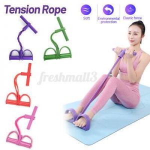Tension Rope Fitness Pedal Exerciser  Pull Bands Training Multi-Function 4  R