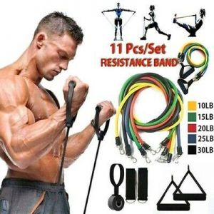 Bargain sales US 11Pcs Set Resistance Bands Workout Exercise Yoga Fitness Training Tubes