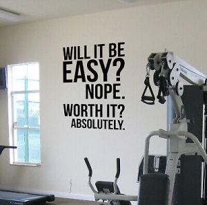 Worth It? Gym Wall Decal Sticker Motivational Quote Fitness MMA Weights Sports