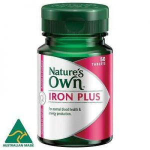 NATURE'S OWN IRON PLUS 50 TABLETS FOR BLOOD HEALTH ENERGY PRODUCTION