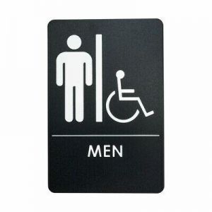 London Health Products Mens Restroom Sign - ADA Compliant - Black & White - I...