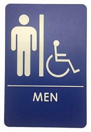 London Health Products Mens Restroom Sign - ADA Compliant - Blue & White - In...