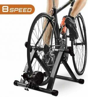HEALTH LINE PRODUCTS Bike Trainer Stand 8 Resistance Levels w/Noise Reduction EC
