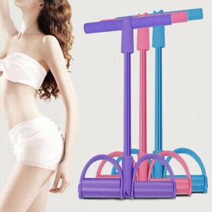 4-Tube Yoga Equipment Sit-up Fitness Foot Pedal Pull Rope Resistance Exercise**