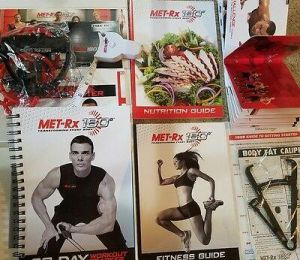 MET RX Fitness Gear Set DVD Workout bands, Nutrition Measuring tool Weightloss
