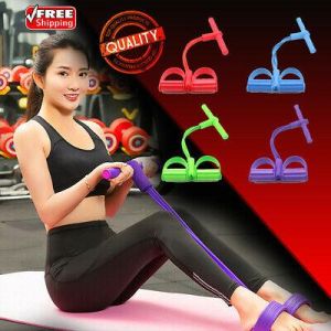 Elastic sit up pull rope 4 tubes resistance band padel fitness workout Equipment
