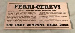 VINTAGE HEALTH FOOD STORE PRODUCTS CARD FERRI CEREVI BREWERS' YEAST IRON SULFATE