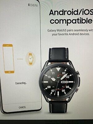 Samsung Galaxy Watch3 SM-R845 45mm Stainless Steel Case with Leather Strap -...