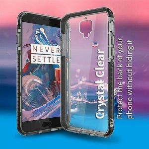OnePlus 3 / OnePlus 3T Fusion Bumper Case Cover - Black & Clear by Orzly