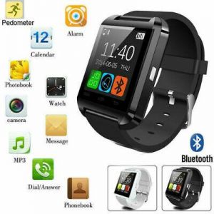 Bluetooth Black Smart Watch Phone Mate U8-1 Black Silicone For Health Monitoring