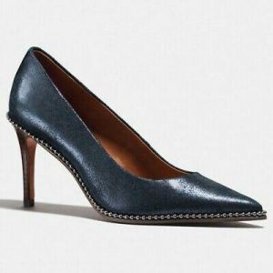 Size 34-45 Womens Rivet Decor Pointy Toe Pumps Slip On Stiletto Heel Party Shoes