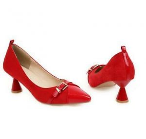 Ladies Mid Kitten Heels Slip On Buckle Decor Party Pumps Office Work Shoes OL