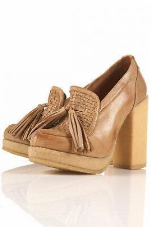 NIB $249 Designer Topshop PREMIUM LEATHER Loafers Shoes Italian 38 Made in Spain