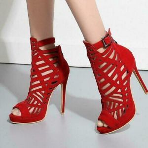 Women Ankle Boots Pumps Shoes Sandals Peep Toe Hollow Out Stiletto Heel OL 33-52
