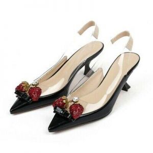 Women Pointy Toe Stilettos High Heels Slingback Fruit decoration Sexy Shoes sz