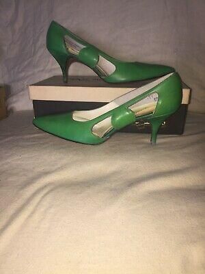 Women's Shoes Heels Pumps Designer Diane Von Green Leather Shoes