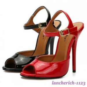 13.5cm Womens Peep Toe Shoes Stiletto High Heels Ankle Strap Buckle Sexy Fashion