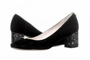 Kate Spade Women's Shoes Size 6.5 Black Suede Crystal Block Heel Dolores $228