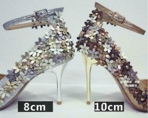 3D Flower Rhinestone Women's Shoes Sandals Stiletto High Heel Pointy Toe Party