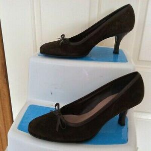SANDLER WOMEN'S DESIGNER SUEDE PUMP HEEL SHOE SIZE 7 1/2