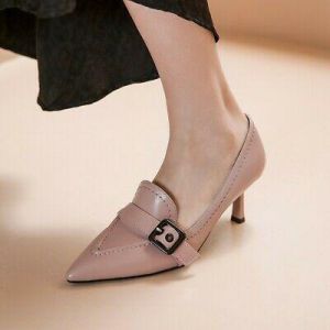 Women's Party Pumps Stilettos Heels Pointy Toe Casual Buckle Decor Shoes Work