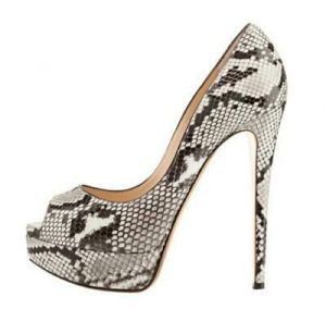 Snakeskin Women's Peep Toe Platform Sandals Shoes Stiletto Heel NightClub Casual