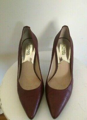 Michael Kors Women's Shoes Heels Pumps  Burgundy Crocodile 8.5 M