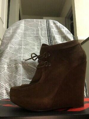 women’s betsey johnson suede wedges designer shoes size 8m