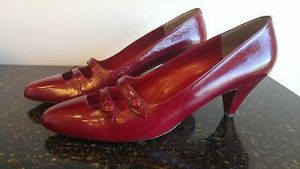 Designer Women's Shoes-Evan Picone leather pump / Lt. Burgundy / Size: 10 Narrow