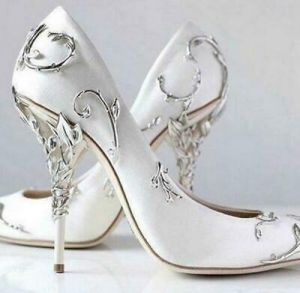 New Womens high heel metal decor pointed toe shoes wedding pumps Prom stiletts Y