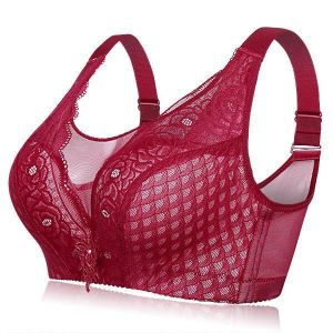 Sexy Plus Size Lace-trim Push Up Bra Ultra Thin Wireless Adjustable Underwear