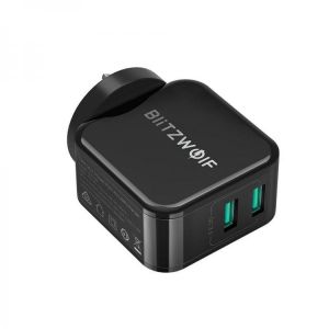 Bargain sales for Israel only BlitzWolf&reg; BW-S6 New Version 18W Dual USB QC3.0 Wall USB Charger EU AU Adapter for iphone 11 Pro XR X 8 Plus Xiaomi 10 Pro