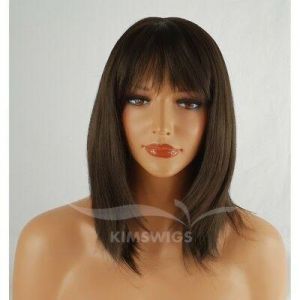 BLACK/DARK BROWN WIG LADIES WOMENS  RAZOR CUT SHOULDER LENGTH FASHION HAIR UK