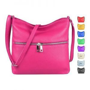 ITAL DAMEN LEDER TASCHE CrossOver Schultertasche Umhängetasche Shopper body bag